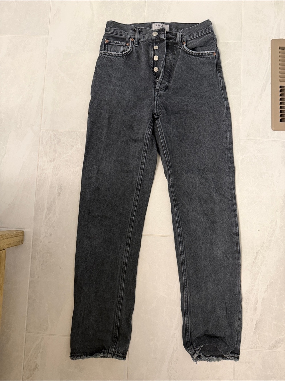 AGOLDE Black Button-Fly Jeans